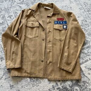 Polo Ralph Lauren Paint-Splatter Cotton Surplus Shirt/Jacket